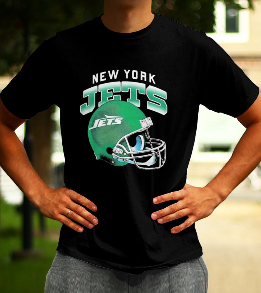 New York Jets Green Gradient Helmet T-Shirt