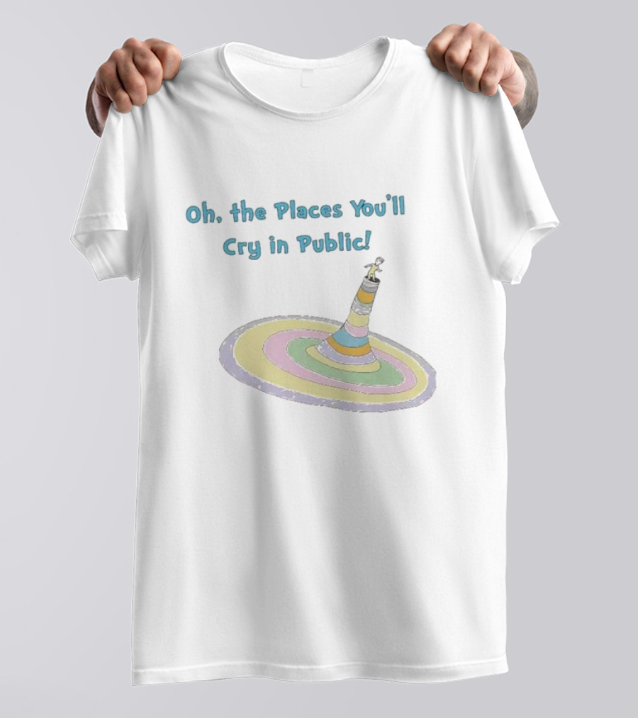 Oh The Places You’ll Cry In Public Pastel Swirl Tower T-Shirt
