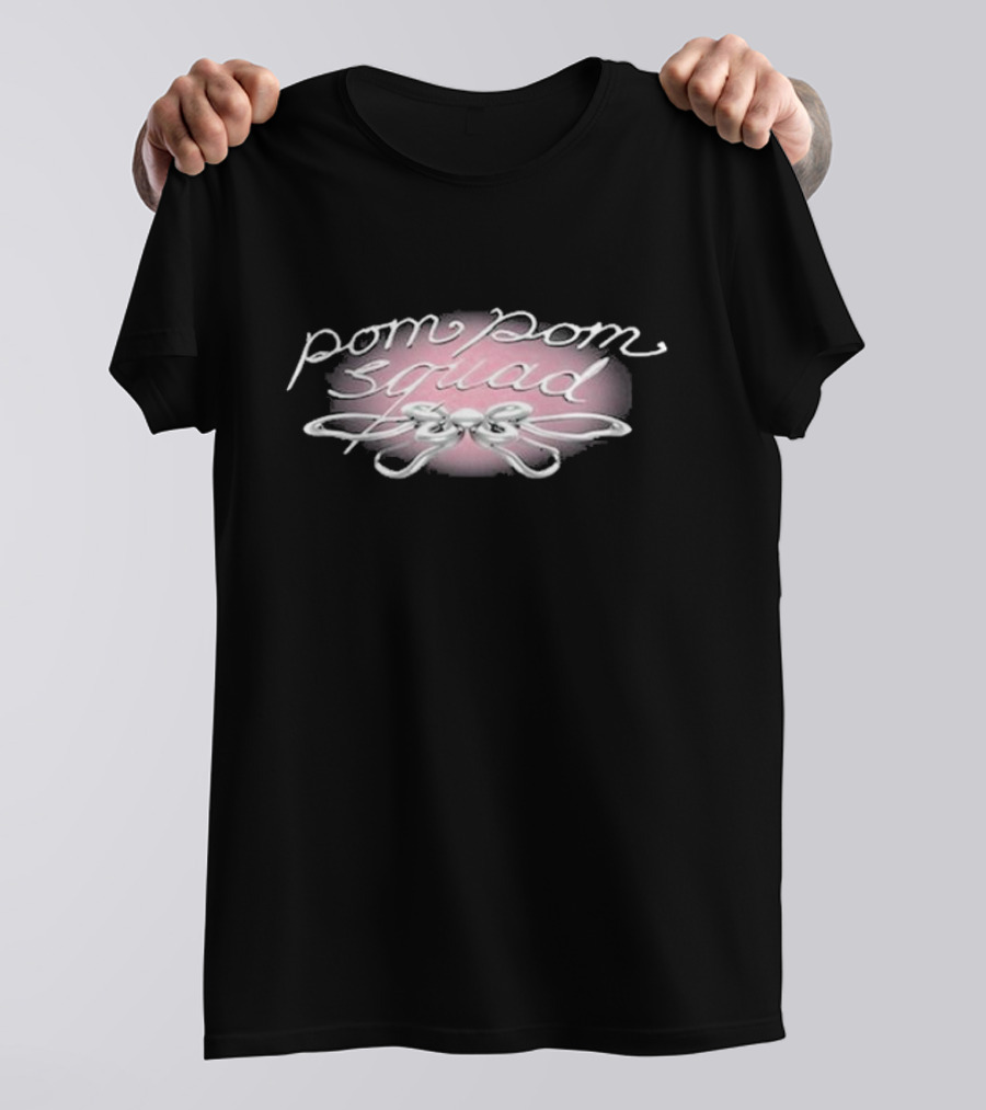 Pom Pom Squad Pink And Chrome Bow T-Shirt