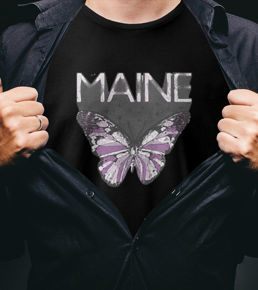 Maine Retro Butterfly Motif T-Shirt