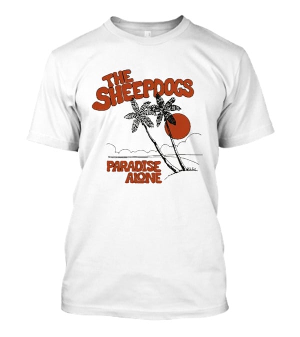 The Sheepdogs Paradise Alone Yellow Sunset Tropical Palms T-Shirt