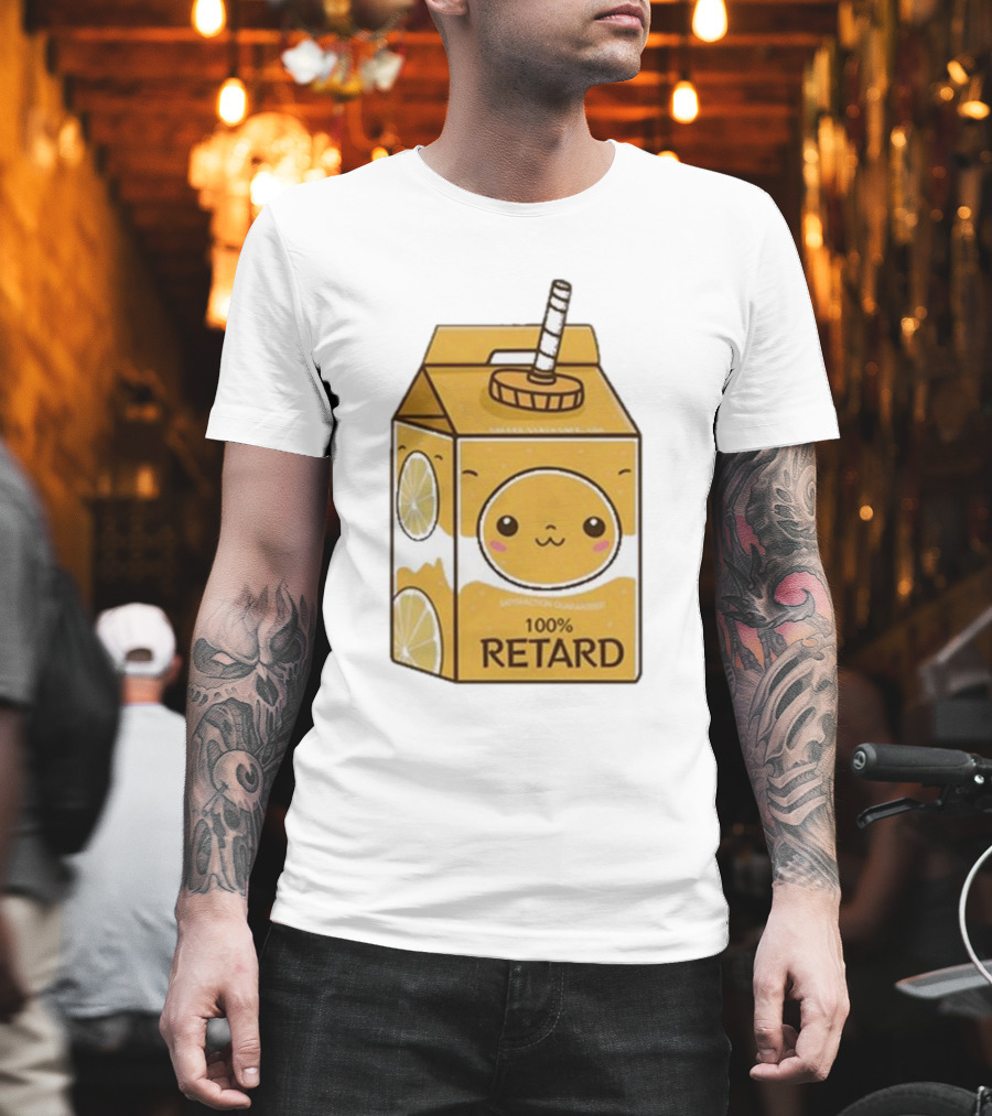 Satisfaction Guaranteed 100 Retard Lemon Juice Box Kawaii Face T-Shirt