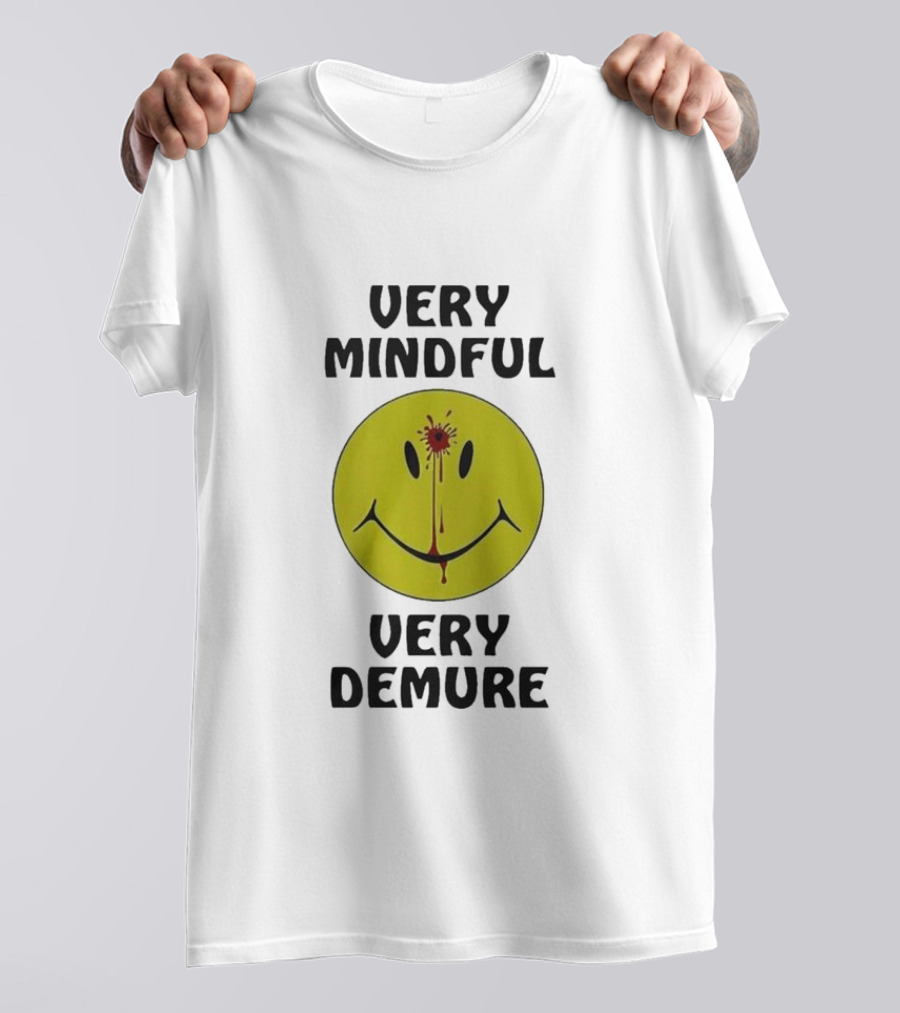 Very Mindful Very Demure Bloodied Smiley Face Icon T-Shirt