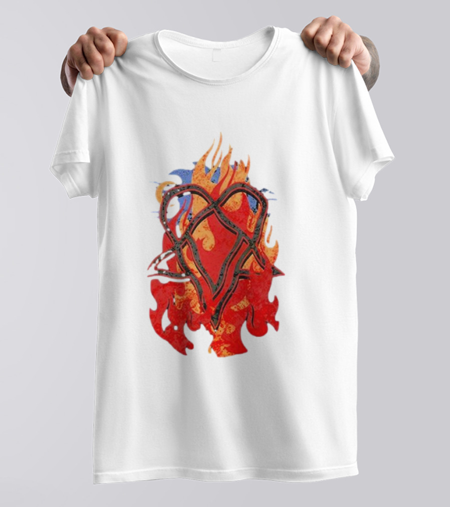 Ville Valo Heartagram Flames Touched By Fire T-Shirt