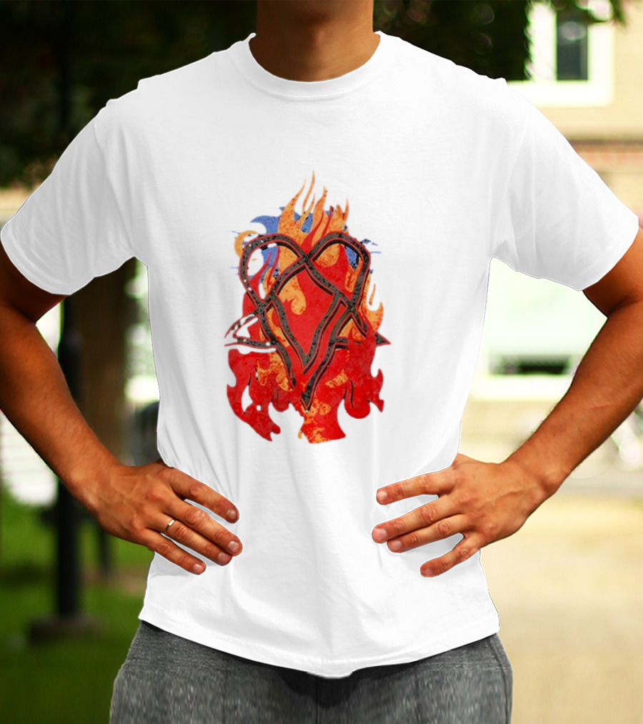 Ville Valo Heartagram Flames Touched By Fire T-Shirt