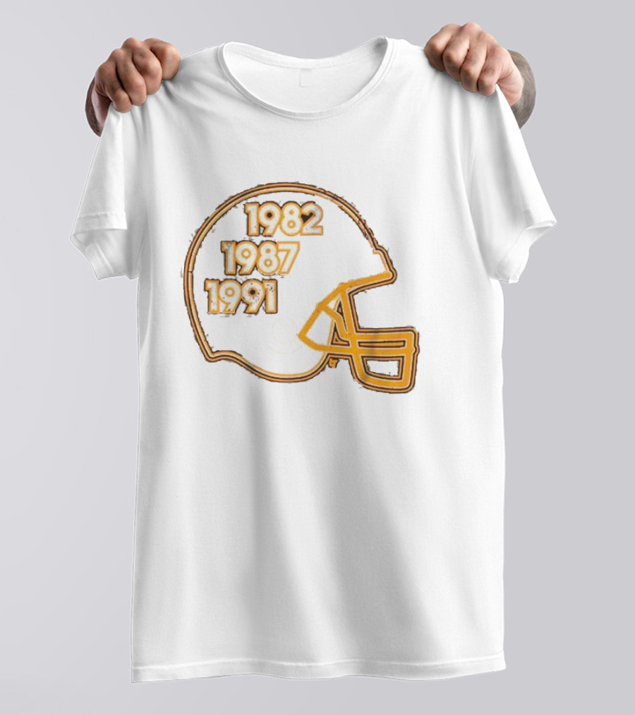 Washington Football Glory Years 1982 1987 1991 Helmet T-Shirt