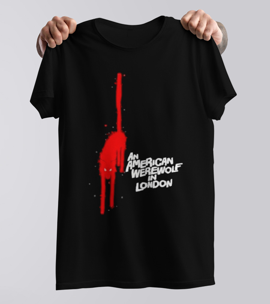 An American Werewolf In London Retro Horror Movie Red Cat T-Shirt