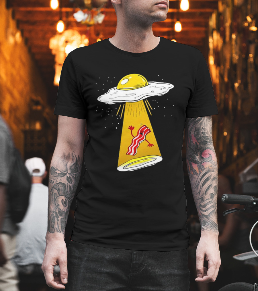 Dave Danna Wonder Nation Alien UFO Egg Abduction Breakfast T-Shirt