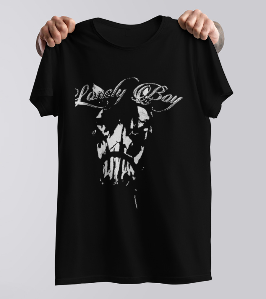 Lonely Boy Chrome Cowboy Motorcycle Rider T-Shirt
