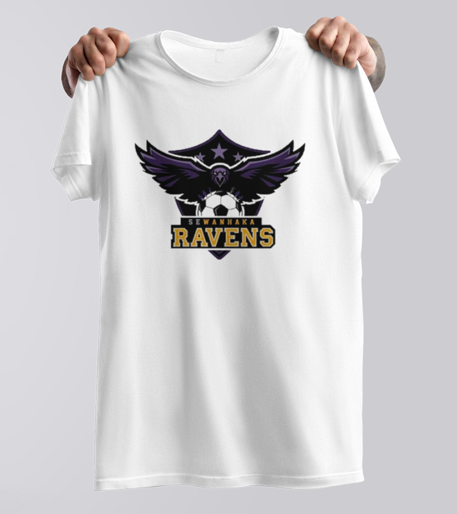 Sewanhaka Ravens Soccer Team Logo Emblem T-Shirt