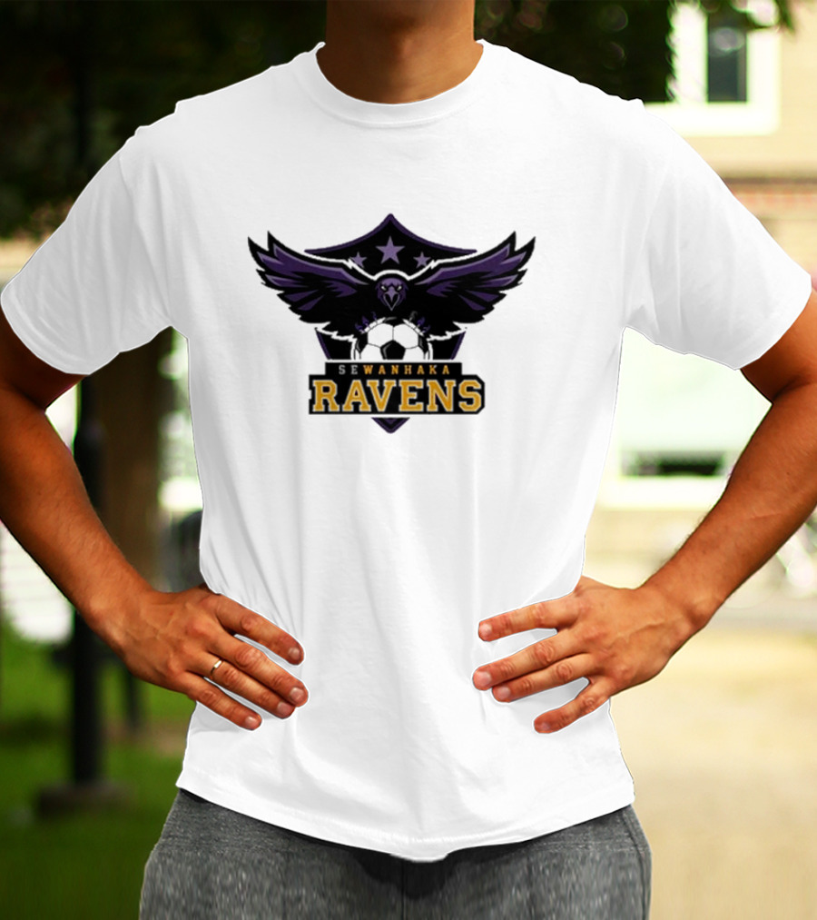 Sewanhaka Ravens Soccer Team Logo Emblem T-Shirt