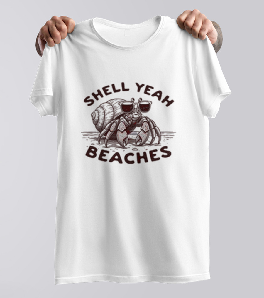 Shell Yeah Beaches Crab With Sunglasses T-Shirt