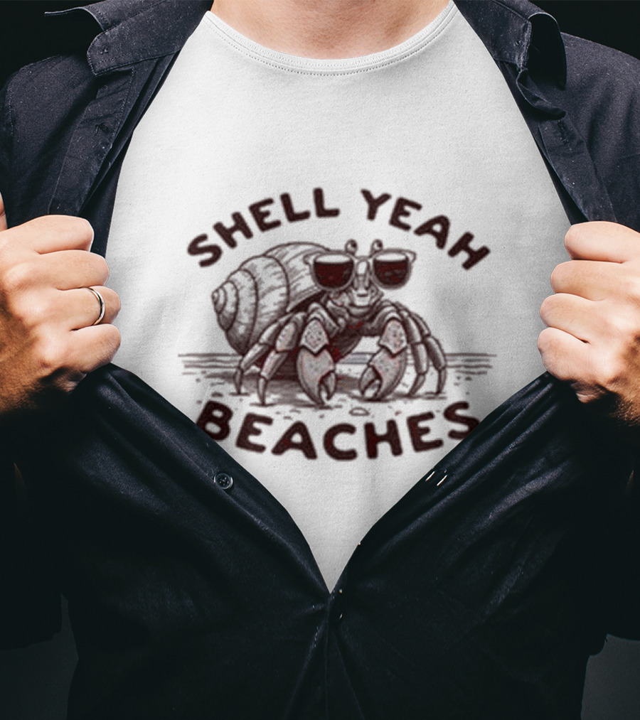 Shell Yeah Beaches Crab With Sunglasses T-Shirt