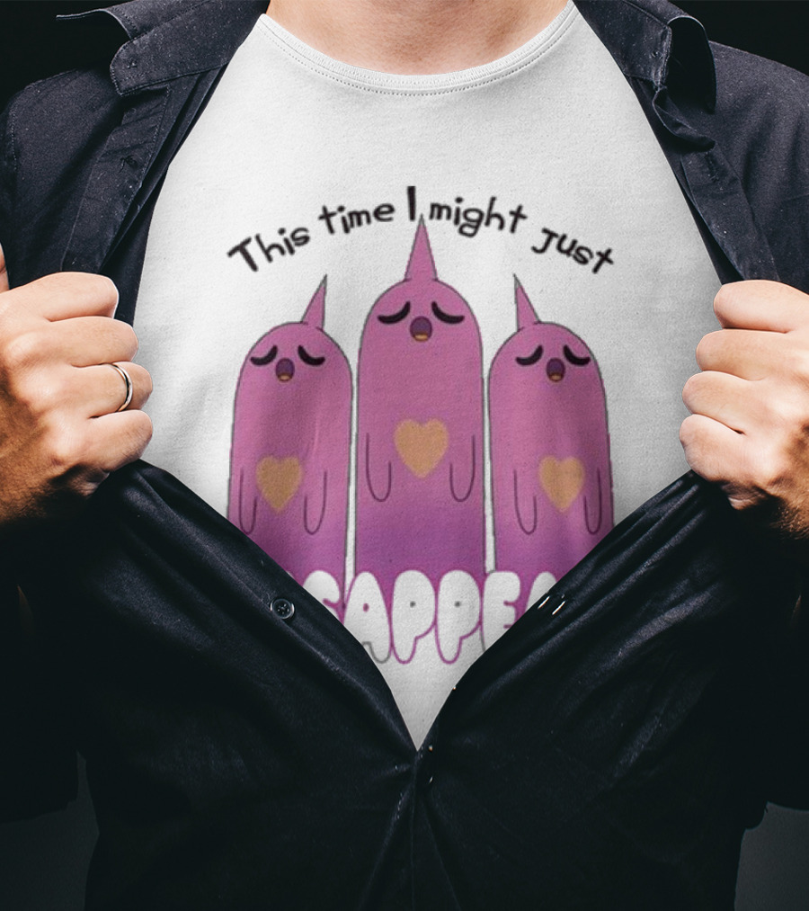 This Time I Might Just Disappear Pink Ghost Trio With Hearts T-Shirt