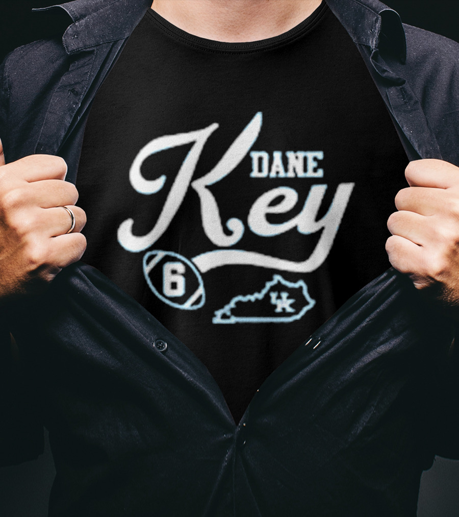 Kentucky Dane Key 6 UK Football Script T-Shirt