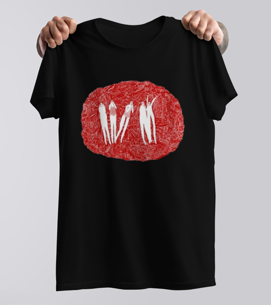 Burn Your Fire For No Witness Silhouettes On Red Texture T-Shirt
