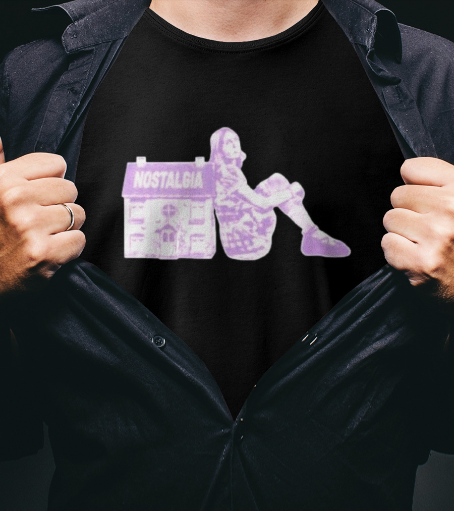 Nostalgia House Girl Silhouette In Purple Tone T-Shirt