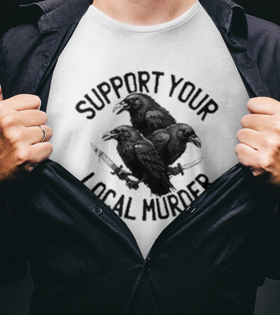 Support Your Local Murder Ravens Knives T-Shirt