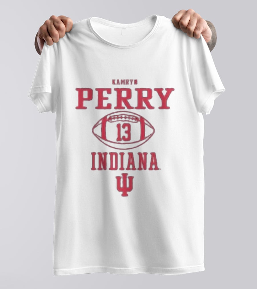 Kamryn Perry 13 Indiana Hoosiers Football Icon Dark Grey Rally T-Shirt