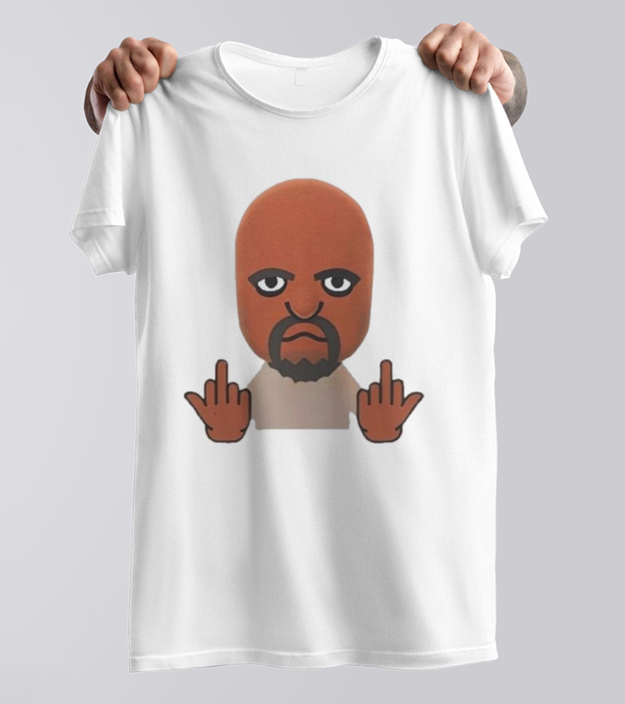 Mii Character Middle Finger Gesture Mood T-Shirt