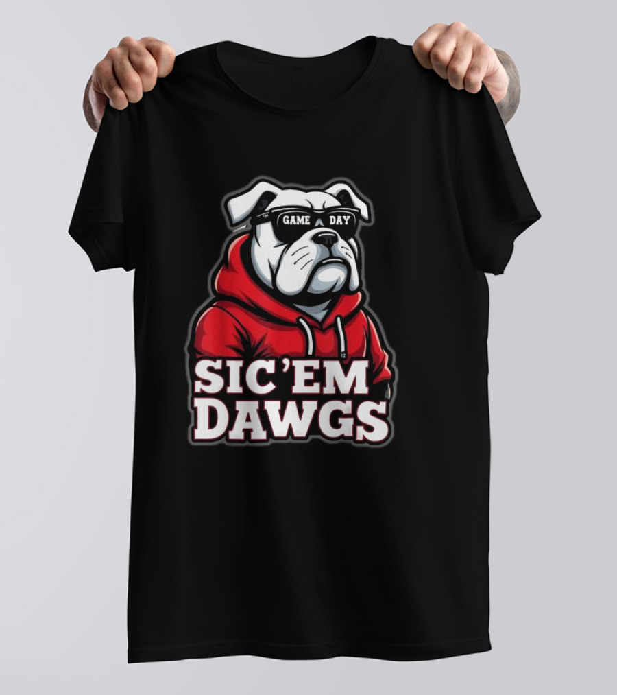 Sic'Em Dawgs Game Day Bulldogs Football Spirit Vintage T-Shirt