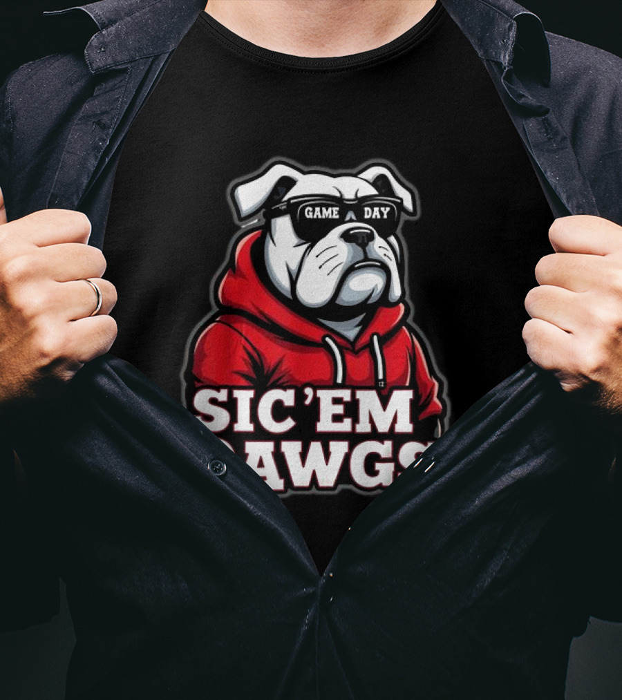 Sic'Em Dawgs Game Day Bulldogs Football Spirit Vintage T-Shirt