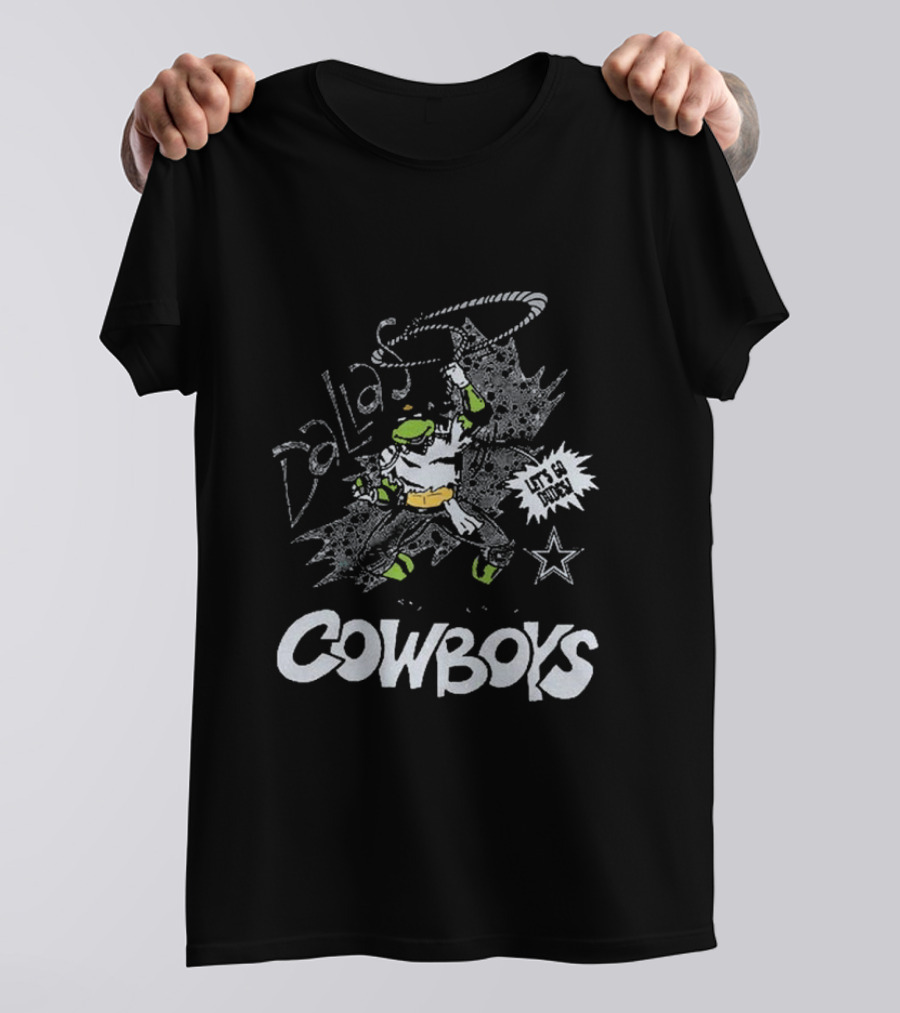Dallas Cowboys TMNT Leonardo Let's Go Match Retro T-Shirt