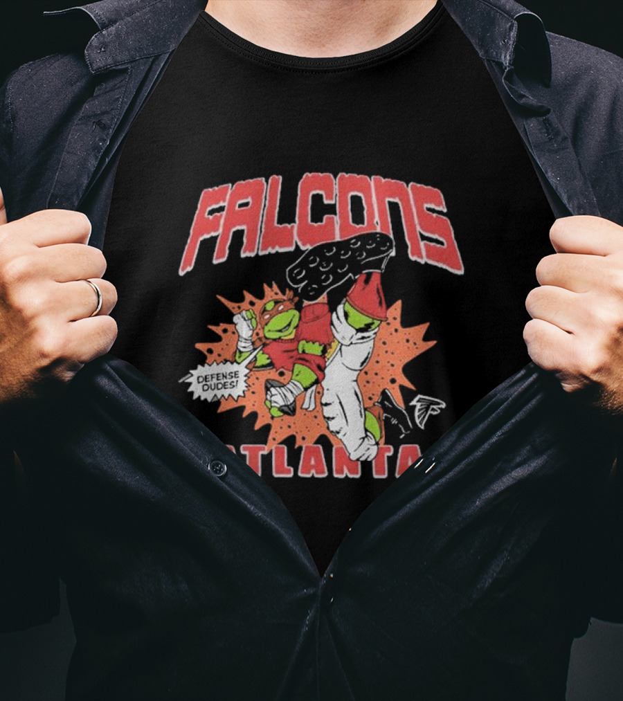 Tmnt Raphael Defense Dudes Falcons Atlanta T-Shirt