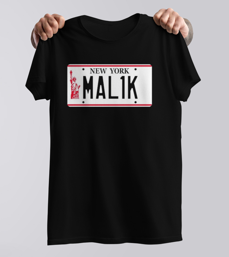 New York Mal1k License Plate Statue Of Liberty T-Shirt