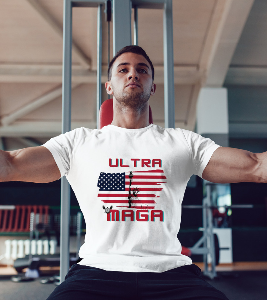 Ultra Maga American Flag With Statue Of Liberty And Eagle T-Shirt