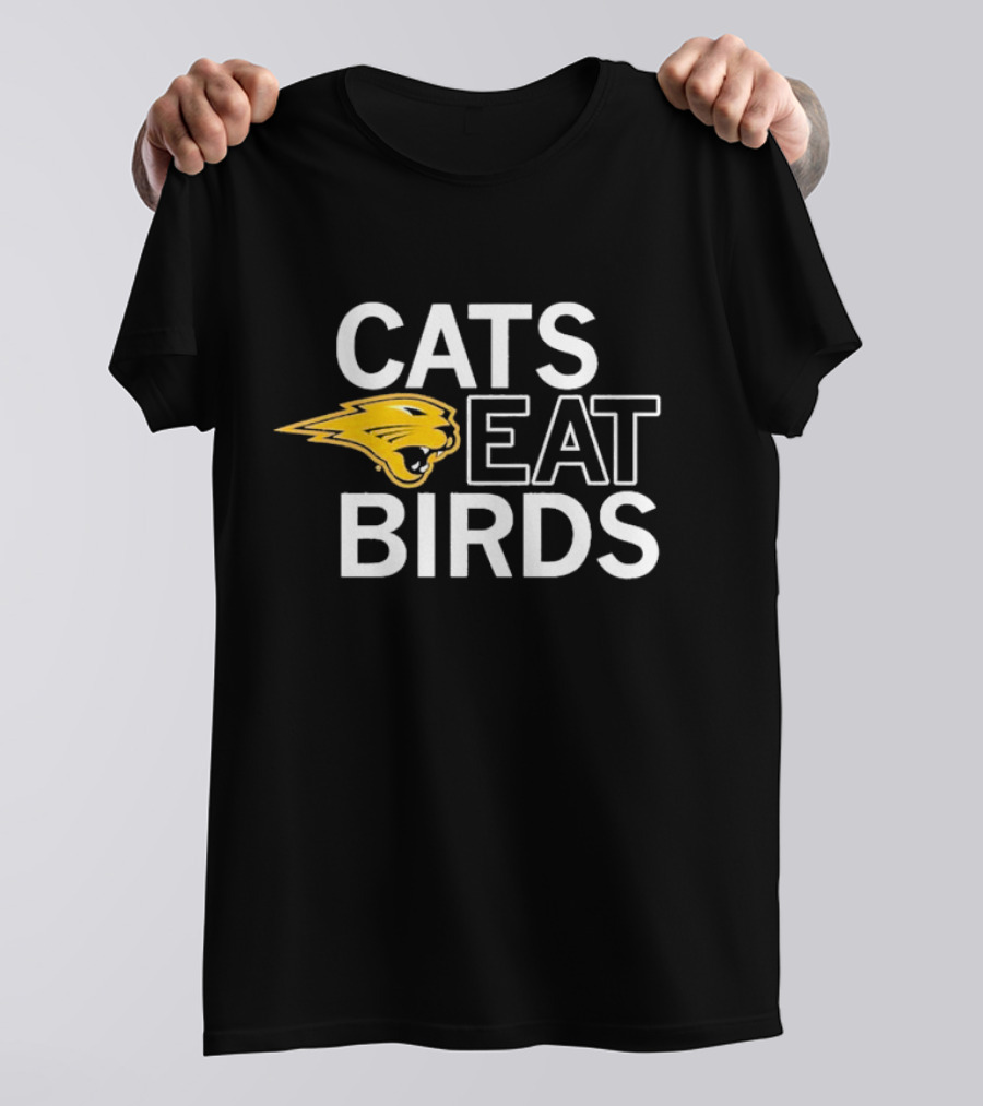 Cats Eat Birds Raygunsite Yellow Panther T-Shirt
