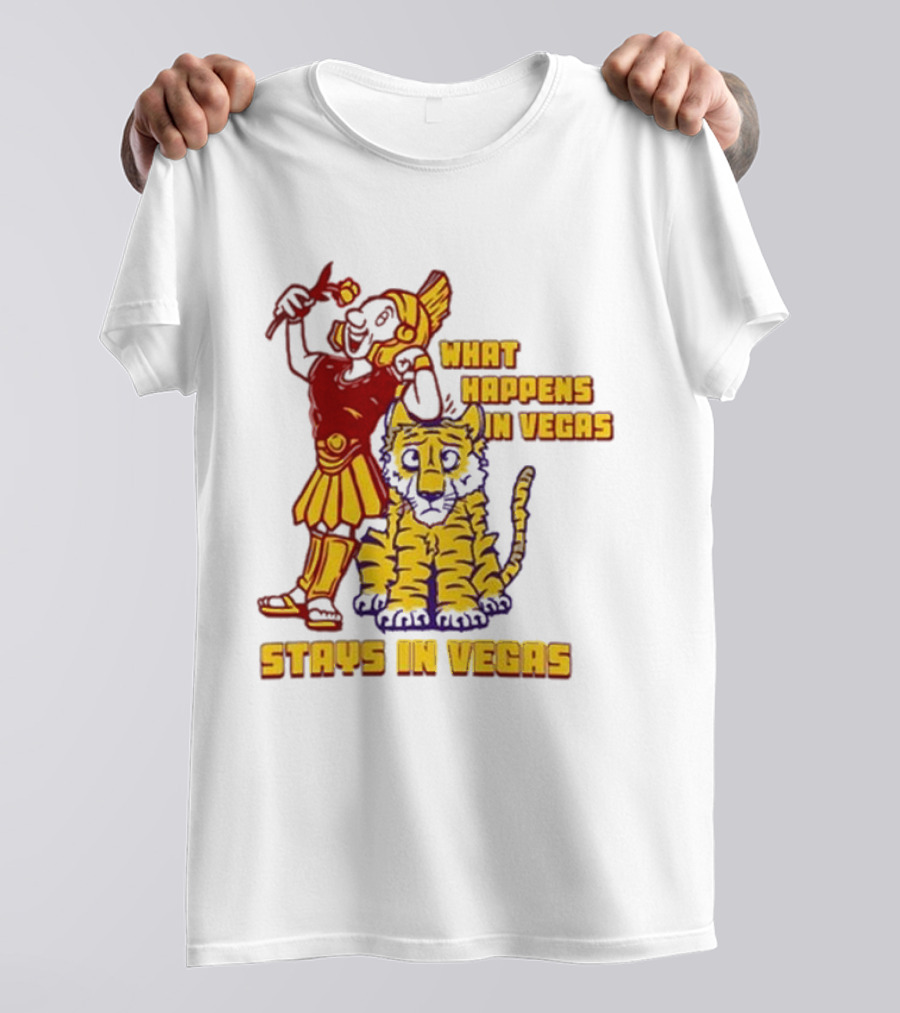 What Happens In Vegas Stays In Vegas Roman Gladiator Tiger T-Shirt