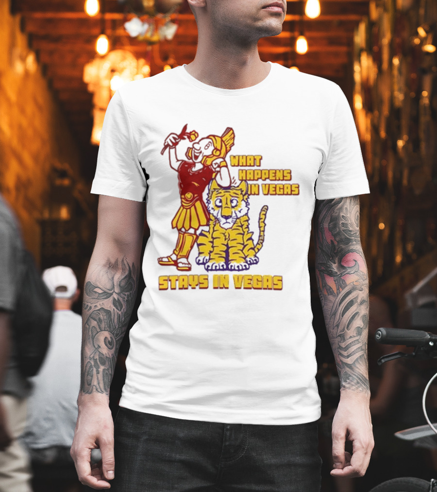 What Happens In Vegas Stays In Vegas Roman Gladiator Tiger T-Shirt