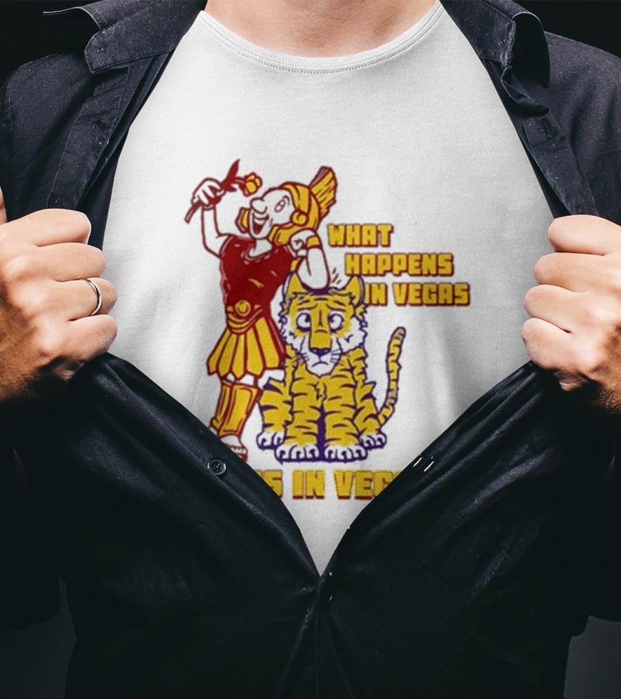 What Happens In Vegas Stays In Vegas Roman Gladiator Tiger T-Shirt