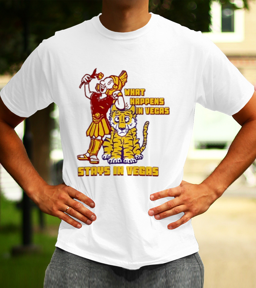 What Happens In Vegas Stays In Vegas Roman Gladiator Tiger T-Shirt