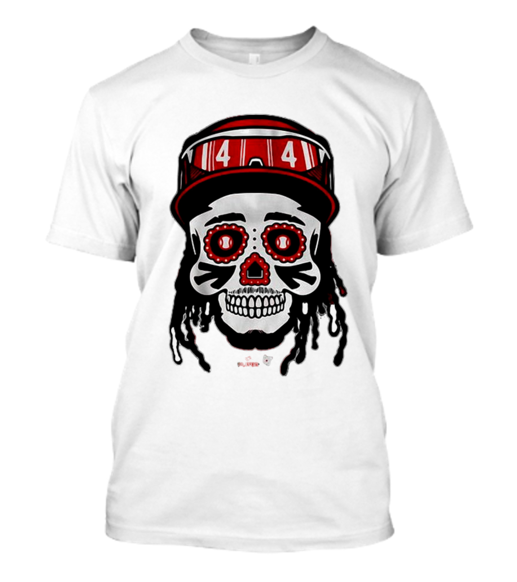 Elly De La Cruz Sugar Skull 44 Red Helmet T-Shirt