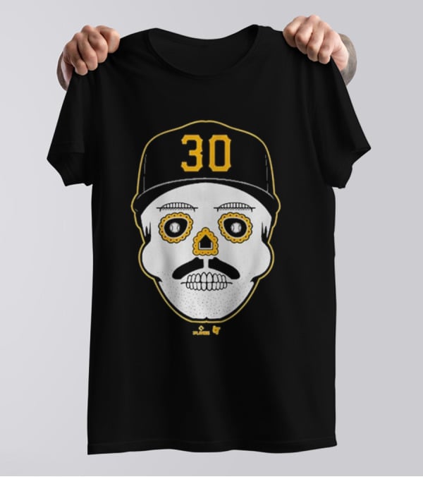 Paul Skenes Sugar Skull 30 Cap Black And Yellow T-Shirt