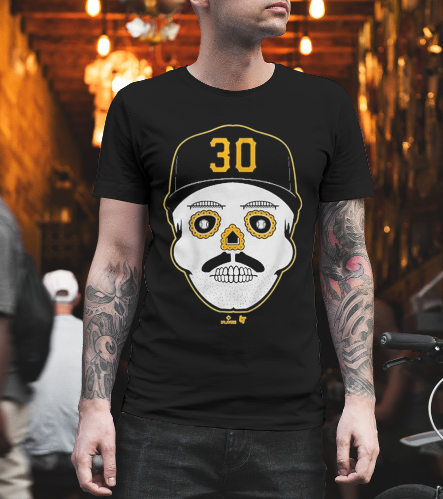 Paul Skenes Sugar Skull 30 Cap Black And Yellow T-Shirt