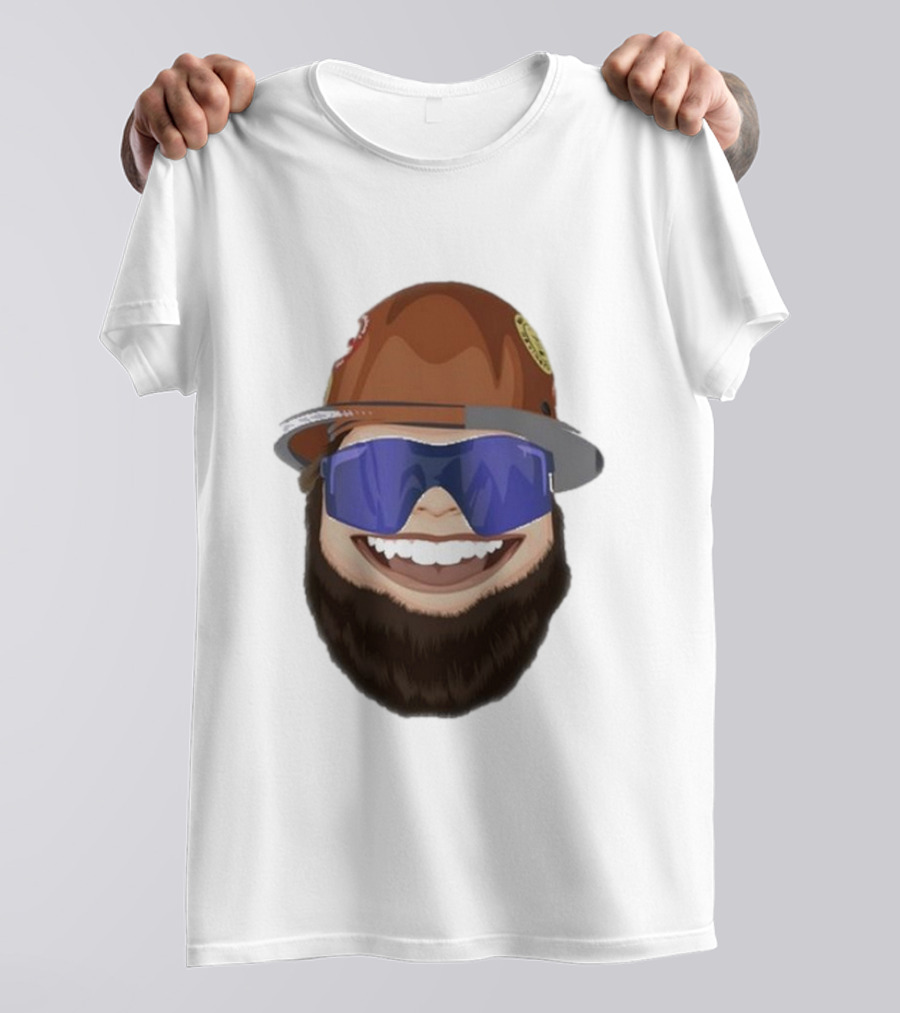 Ricky And The Boss Bearded Smiling Face With Sunglasses And Hard Hat T-Shirt