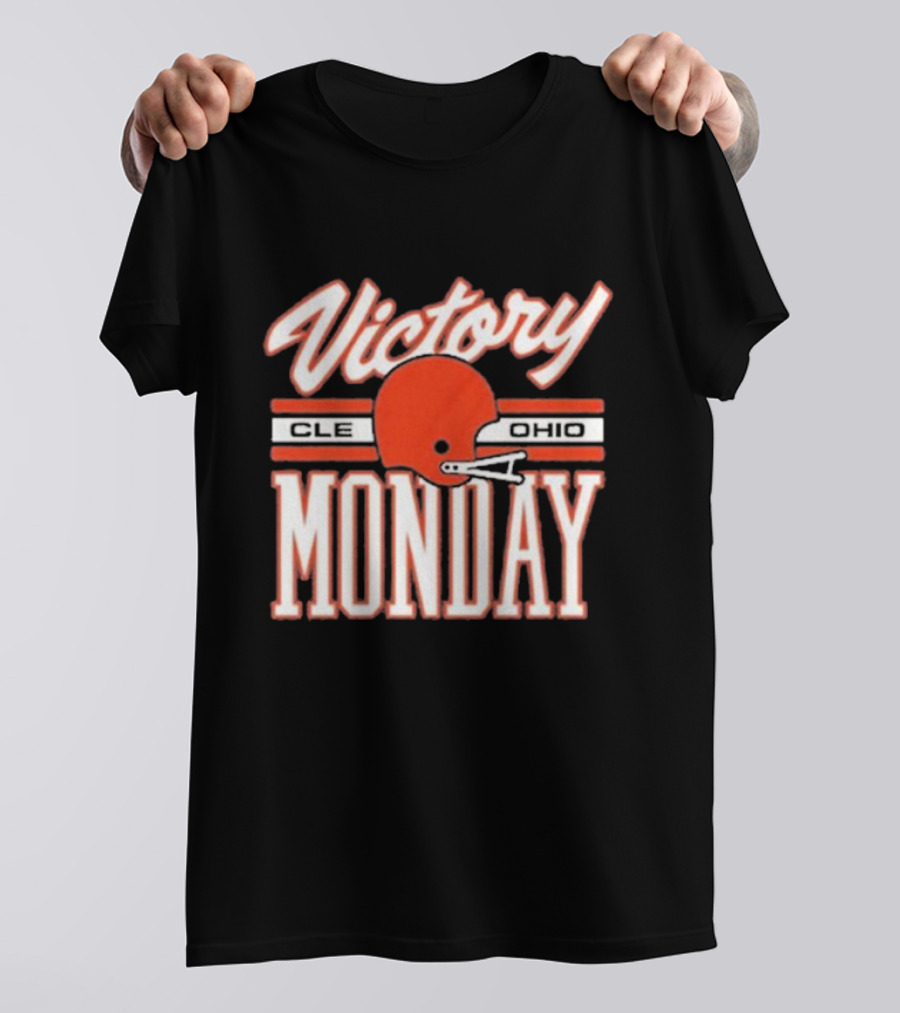 Victory Monday Cle Ohio Football Helmet T-Shirt