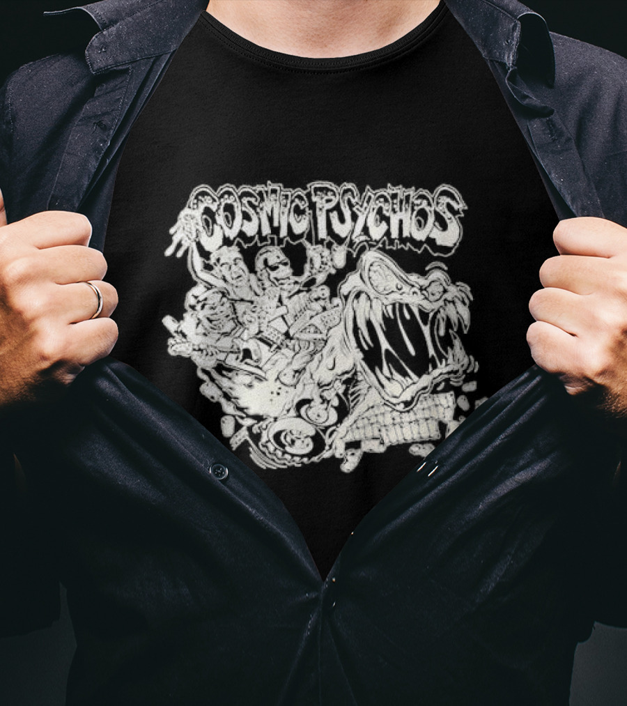 Cosmic Psychos Band Vintage Style Graphic Monsters Music T-Shirt