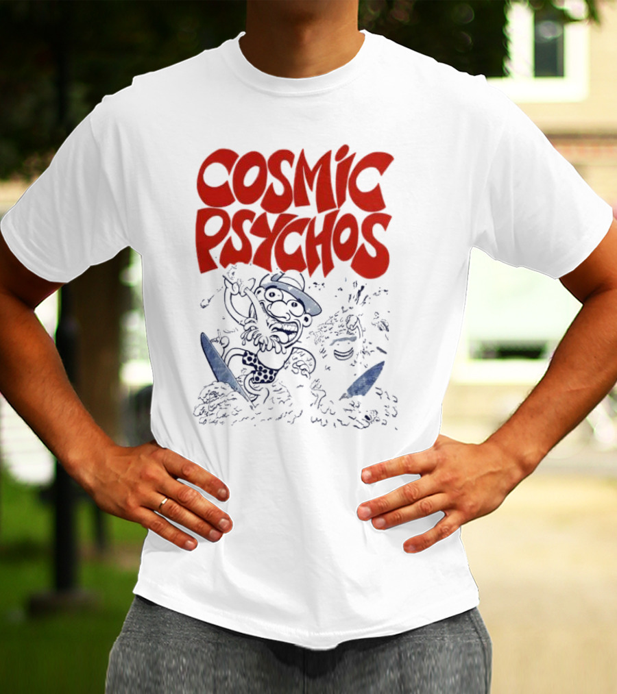 COSMIC PSYCHOS Cartoon Character Black And Red T-Shirt