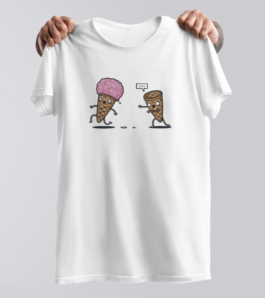 Empty Cone And Brain Ice Cream Confrontation T-Shirt