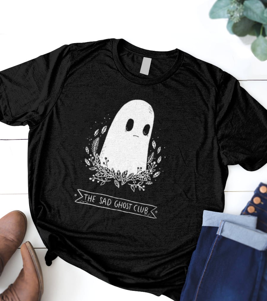The Sad Ghost Club First Ever Ghost Surrounded By Floral Elements T-Shirt