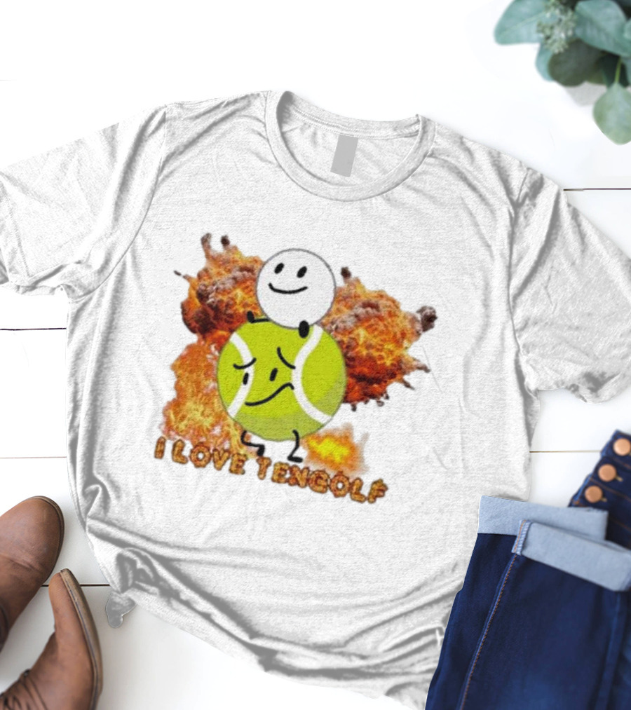 Frat Boy Genius I Love Tengolf Tennis Golf Fusion With Explosive Background T-Shirt