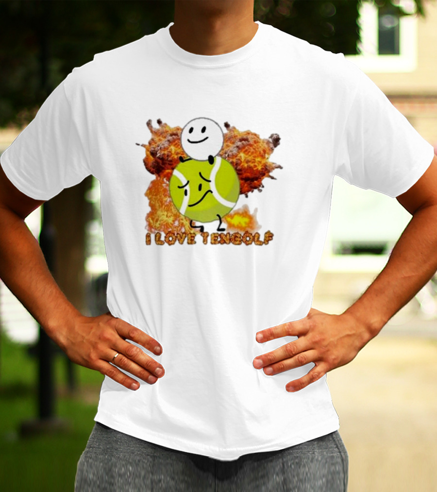 Frat Boy Genius I Love Tengolf Tennis Golf Fusion With Explosive Background T-Shirt
