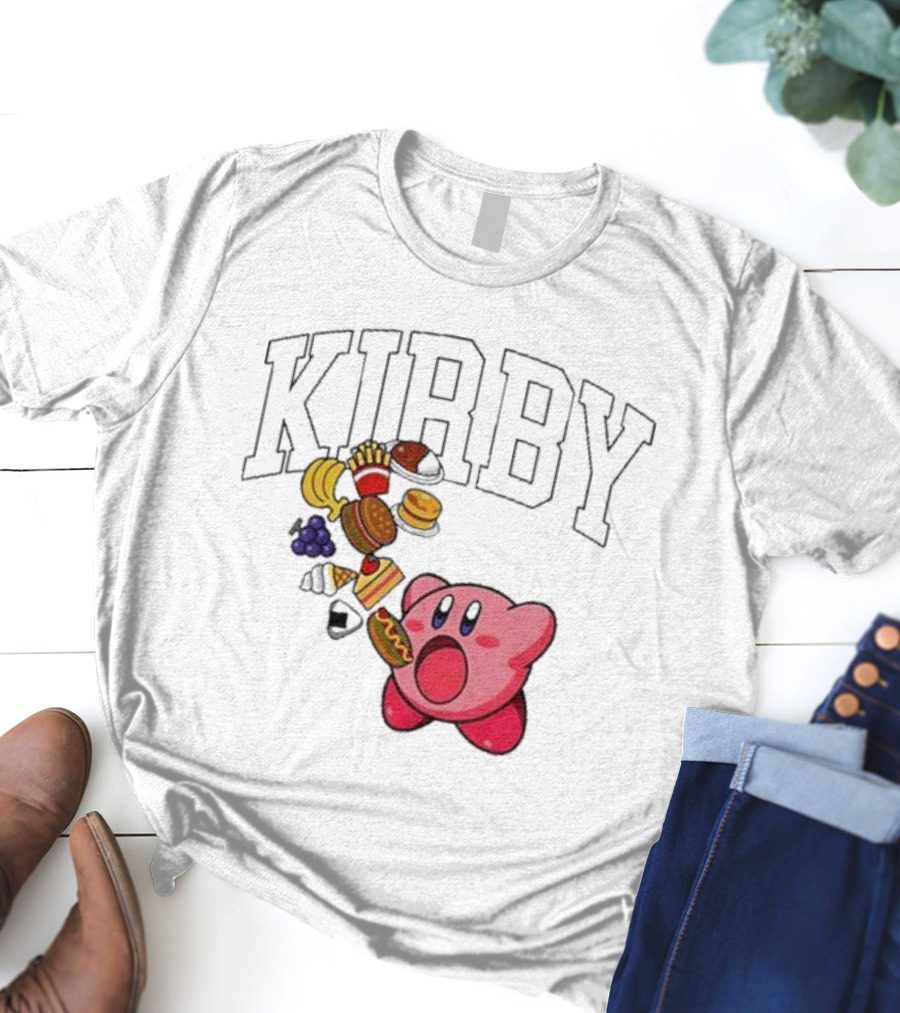 Kirby Eating Burgers And Food Explosion T-Shirt
