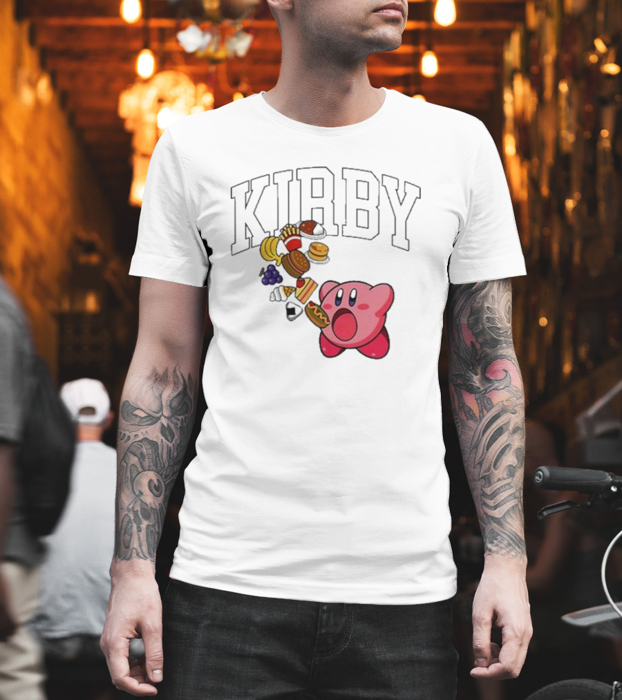 Kirby Eating Burgers And Food Explosion T-Shirt