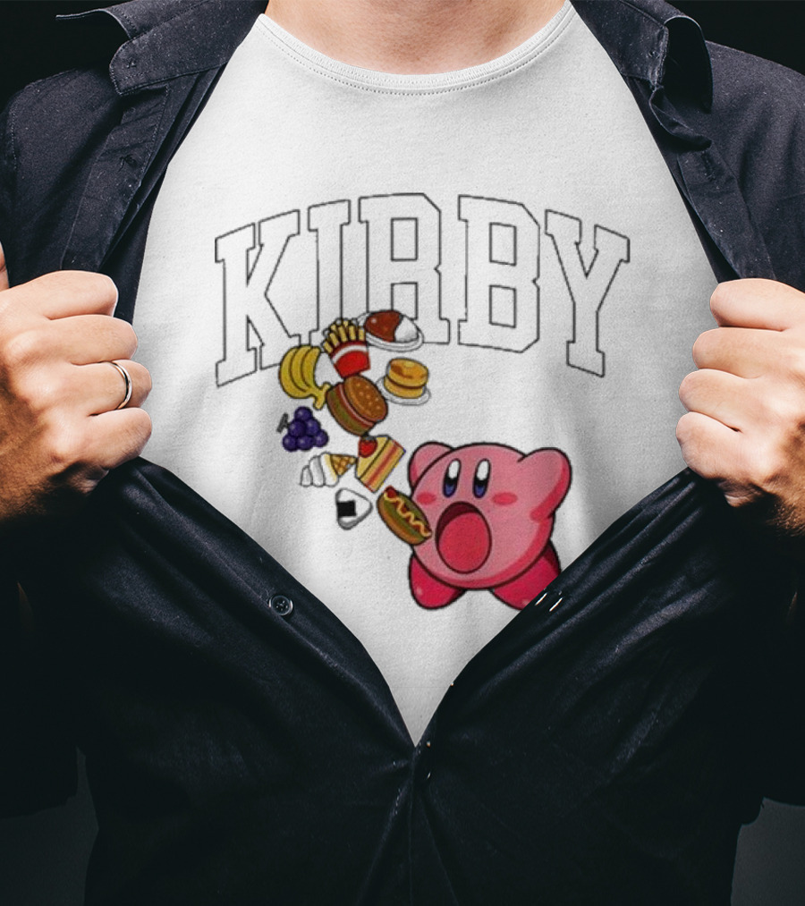 Kirby Eating Burgers And Food Explosion T-Shirt