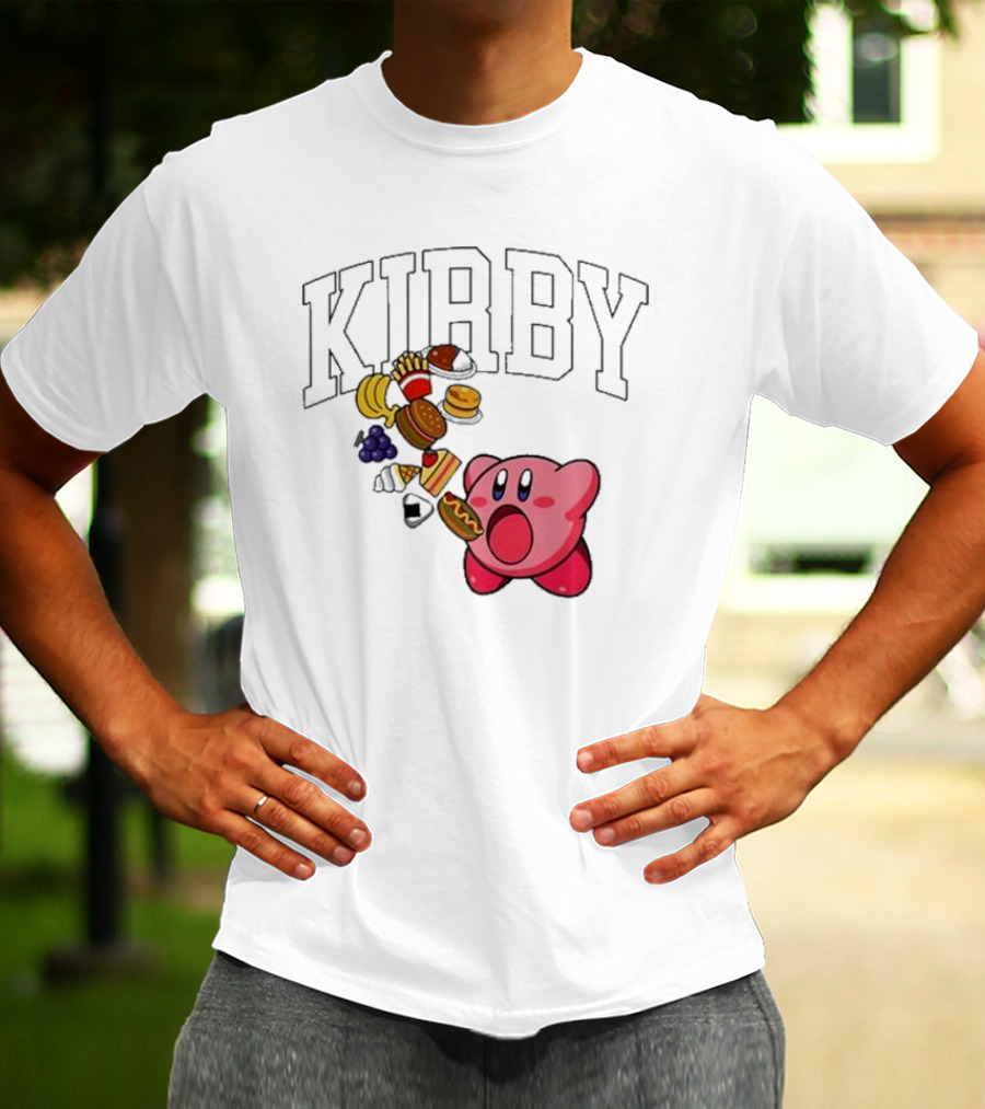 Kirby Eating Burgers And Food Explosion T-Shirt